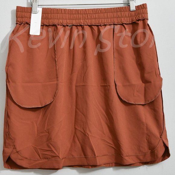 size LARGE NWT !Modetta Women Woven Skirt‎ ORANGE - Picture 5 of 6